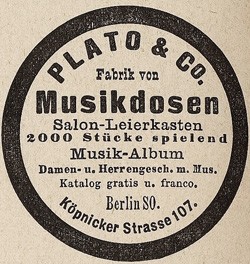 Plato & Co., Musikwerke 16-12-16-1